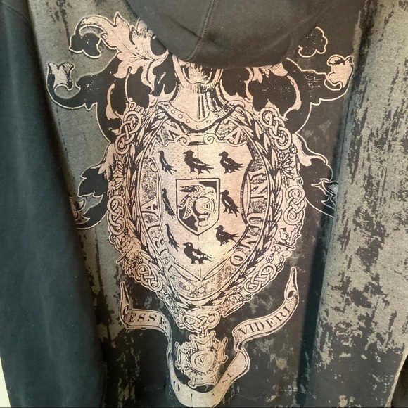 Ten Mens Hooded Sweatshirt Black/Gray 2XL - Picture 4 of 8